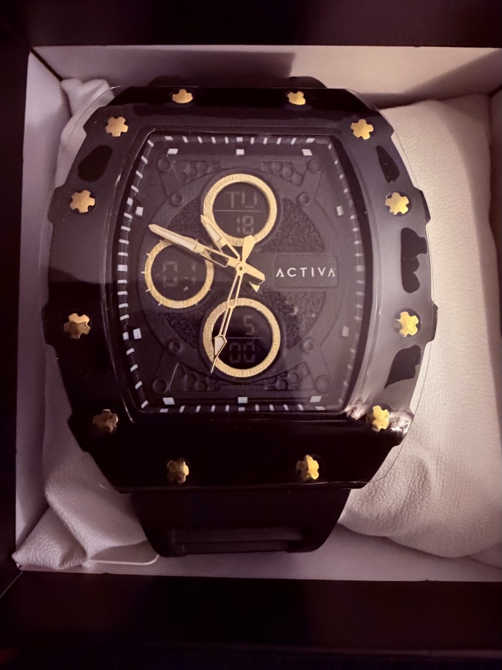 ACTIVA Invicta Black and Gold Chronograph Watch